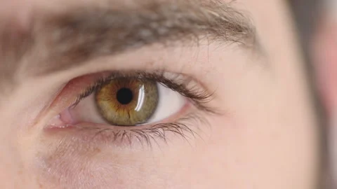 Person, optometry and eye closeup with face for medical test, optical health and Stock Footage 336676974