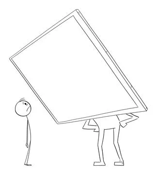 Person or human Facing Computer Technology or Ai , Vector Cartoon Stick Figure イラスト素材