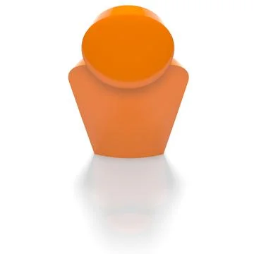 Person in orange, 3D rendered Stock Illustration