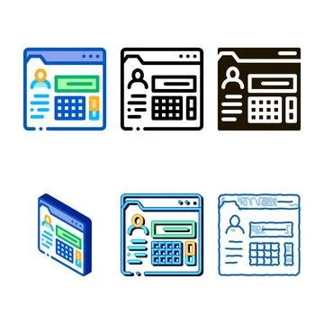 Person pack information folder icon vector outline 库存插图