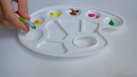 Person paints on paper Video stock 97450341