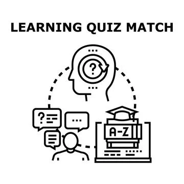 Person participating in learning quiz for knowledge development Illustrazione stock