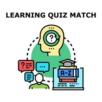 Person participating in learning quiz for knowledge development Stock Illustration