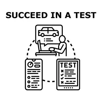 Person passing a driving test successfully Stock Illustration