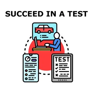 Person passing a driving test successfully Stock Illustration