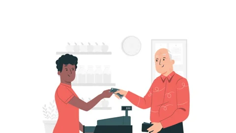 The Person Paying in the Store Background Stock Footage 260908547