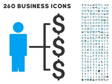 Person Payments Icon with Flat Vector Set Illustrazione stock