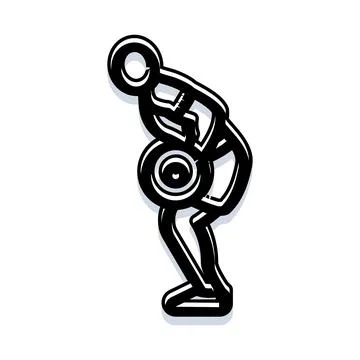 Person performing bent over barbell row exercise Stock Illustration