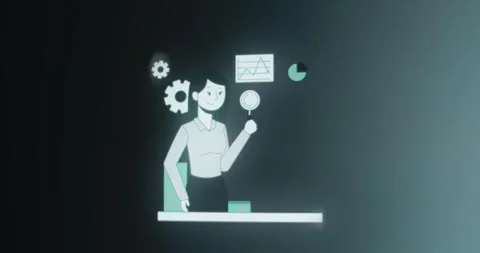Person performing a business data analysis Stock Footage 314854712
