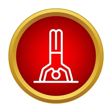 Person performing handstand exercise icon in red circle 스톡 일러스트