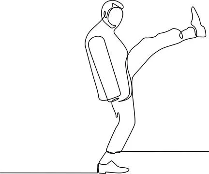 Person performing high kick exercise pose Vector Illustrazione stock