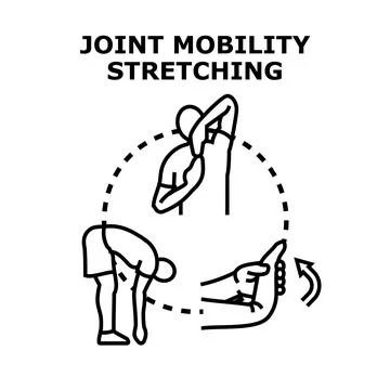 Person performing joint mobility stretching exercises Stock Illustration