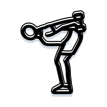Person performing a kettlebell swing exercise fitness training Stock Illustration