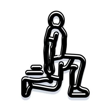 Person performing lunge exercise workout for fitness training Stock Illustration