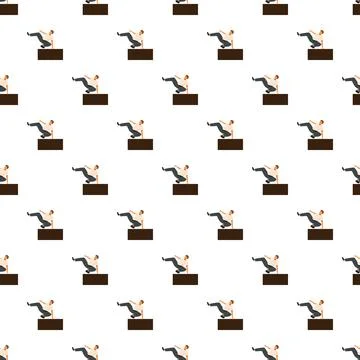 Person performing parkour movement in pattern illustration Stock Illustration