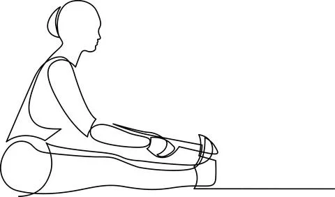 Person performing a seated forward bend yoga pose on a mat Vector Illustrazione stock