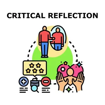 Person performing self analysis for critical reflection process Stock Illustration