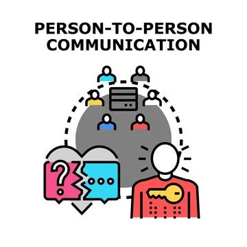 Person to person communication problem solving and understanding Stock Illustration