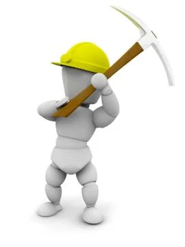 Person with pick axe Stock Illustration