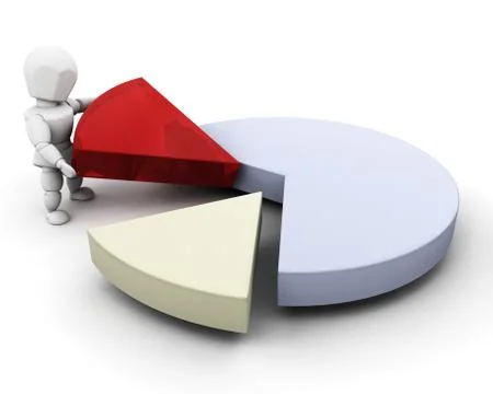 Person with pie chart Stock Illustration