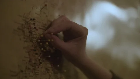 Person pinning the location on the map Stock Footage 87808817