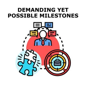 Person planning demanding yet possible business milestones Stock Illustration