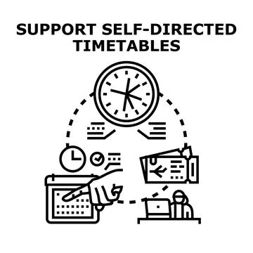 Person planning self directed schedule managing personal time Stock Illustration