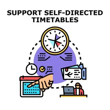 Person planning self directed schedule managing personal time Stock Illustration