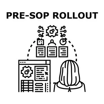 Person planning standard operating procedure rollout process Stock Illustration