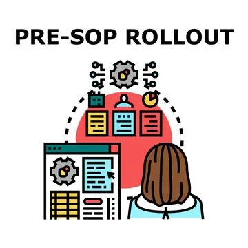 Person planning standard operating procedure rollout process Stock Illustration