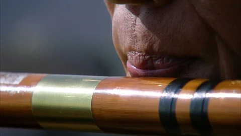 Person playing flute Stock Footage 88374889