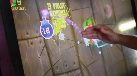 Fruit Ninja FX 2 Arcade Game, Stock Video