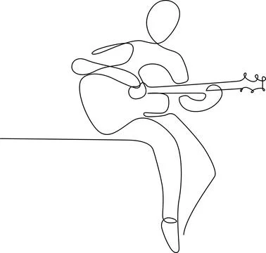 Person playing guitar Vector Stock Illustration