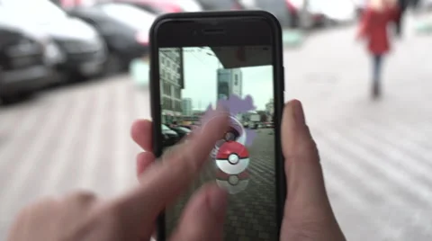 A Person Playing Pokemon go Stock Footage