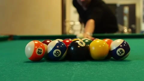 Person playing pool. Stock Footage 147148860