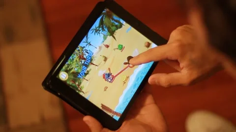 Person Playing Tablet Game Stock Footage 49122567