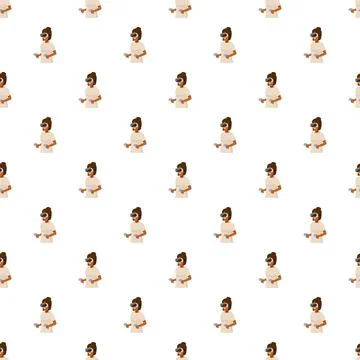 Person playing virtual reality video game metaverse pattern Stock Illustration