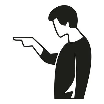 Person pointing finger accusing blaming flat icon Stock Illustration