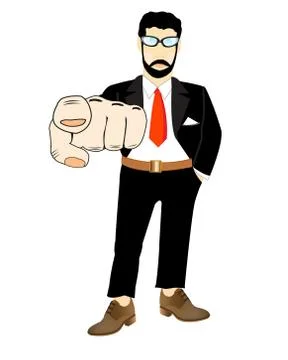 Person pointing finger Stock Illustration
