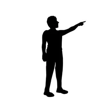 Person pointing silhouette Stock Illustration