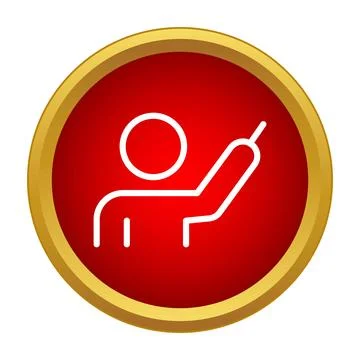 Person pointing up with a stick icon Stock Illustration