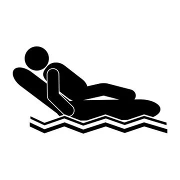 Person on pool float icon Illustrazione stock