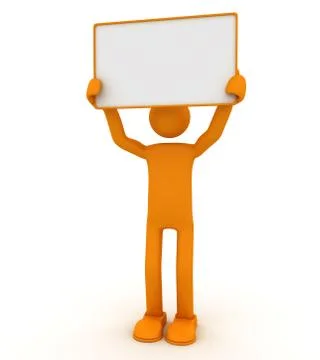 Person with the poster. Stock Illustration