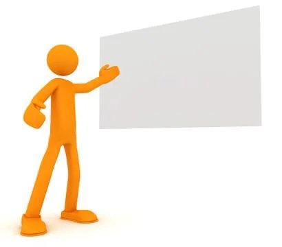 Person with the poster. Illustrazione stock