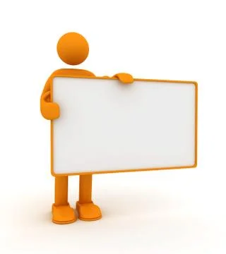 Person with the poster. Stock Illustration