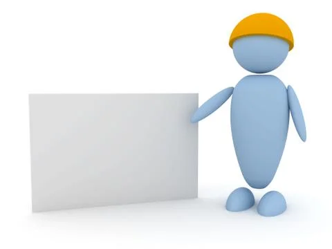 Person with the poster. Stock Illustration