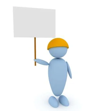 Person with the poster. Stock Illustration