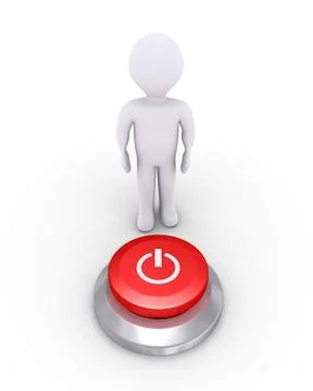 Person with a power button Stock Illustration