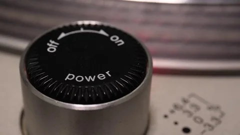 A person powers off a turntable or record player. Stock Footage