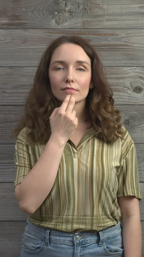 Person practicing EFT, chin  meridian point.  Vertical video. Stock Footage 279265874